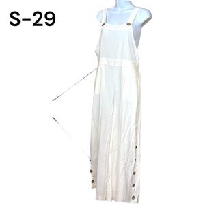 Sz M Magi Modac White Romper with Buttons on Legs NWT